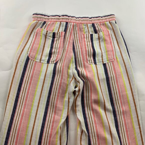 Old Navy Bright Stripe Linen Blend Pull On Wide Leg Lounge Pant S - Picture 6 of 6
